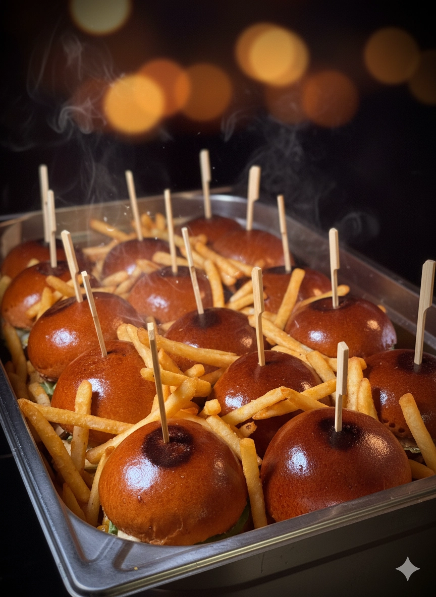 Mini burgery – catering Kometa Pub Pasohlávky