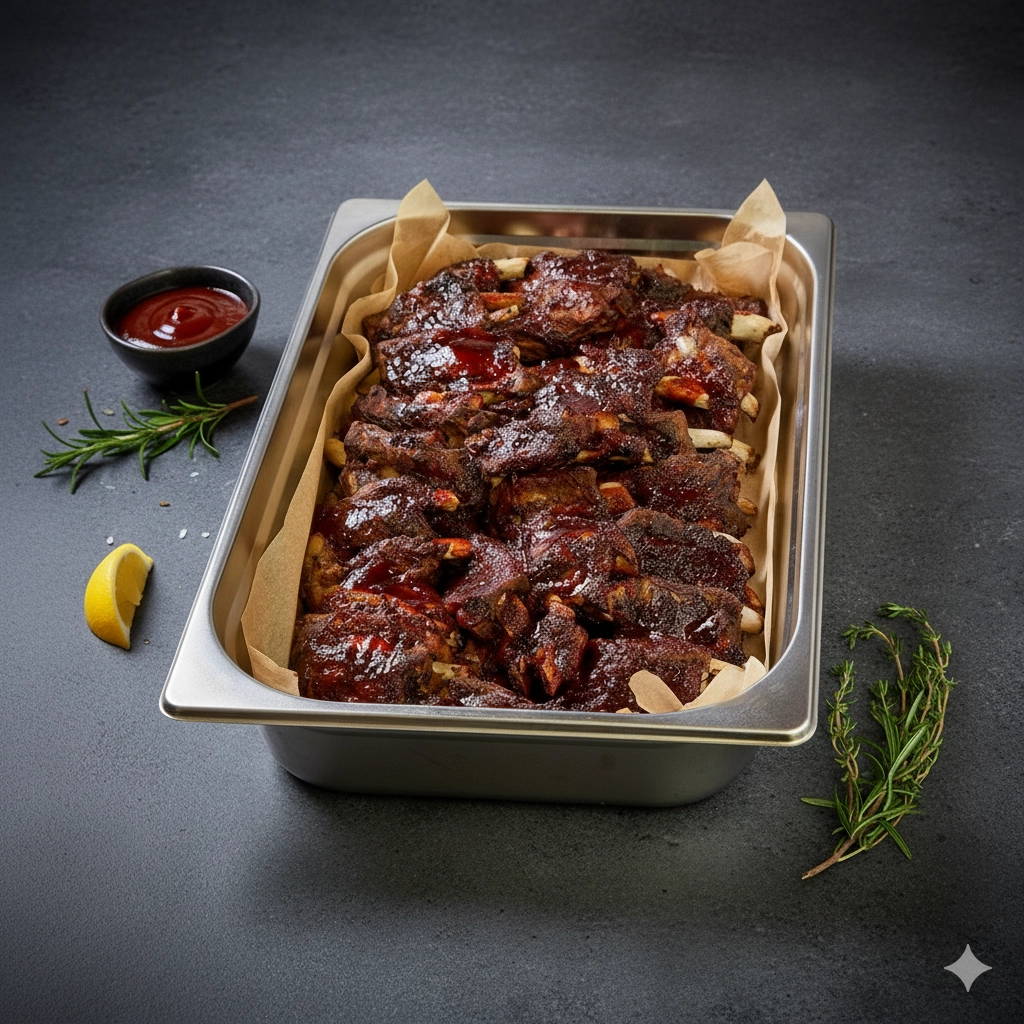 Pečená žebra – catering Kometa Pub Pasohlávky